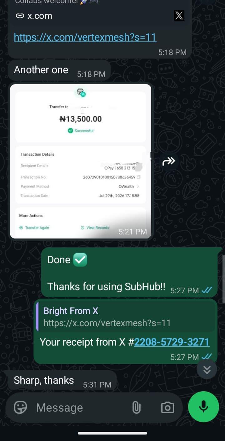 X Premium payment